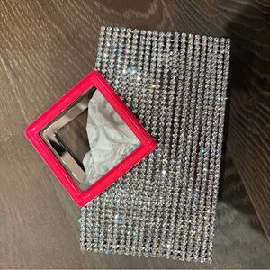 Pink Accent Clutch Wristlet